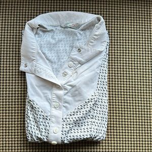 White and Black Short Sleeve Top